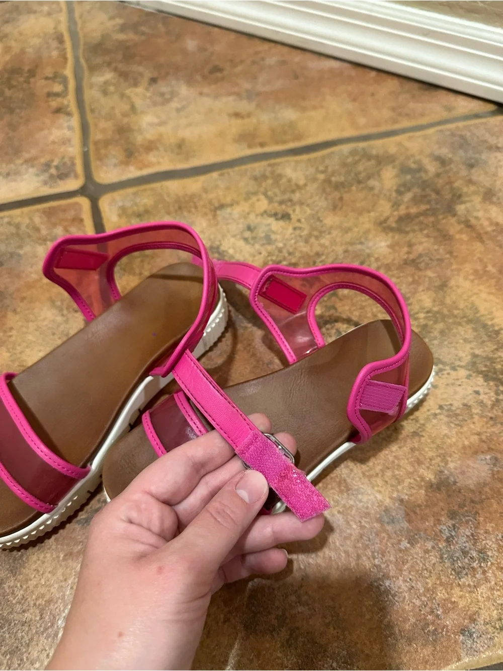 MIA Kids Pink Jelly Platform Sandals | Size 1